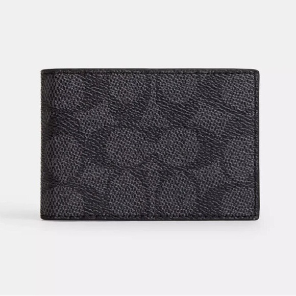 Coach Compact Billfold Wallet In Signature Canvas - Picture 1 of 2